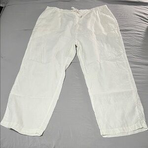 Brandini White Linen Coastal Comfort Pants